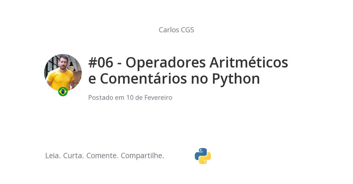 #06 - Operadores Aritméticos e Comentários no Python