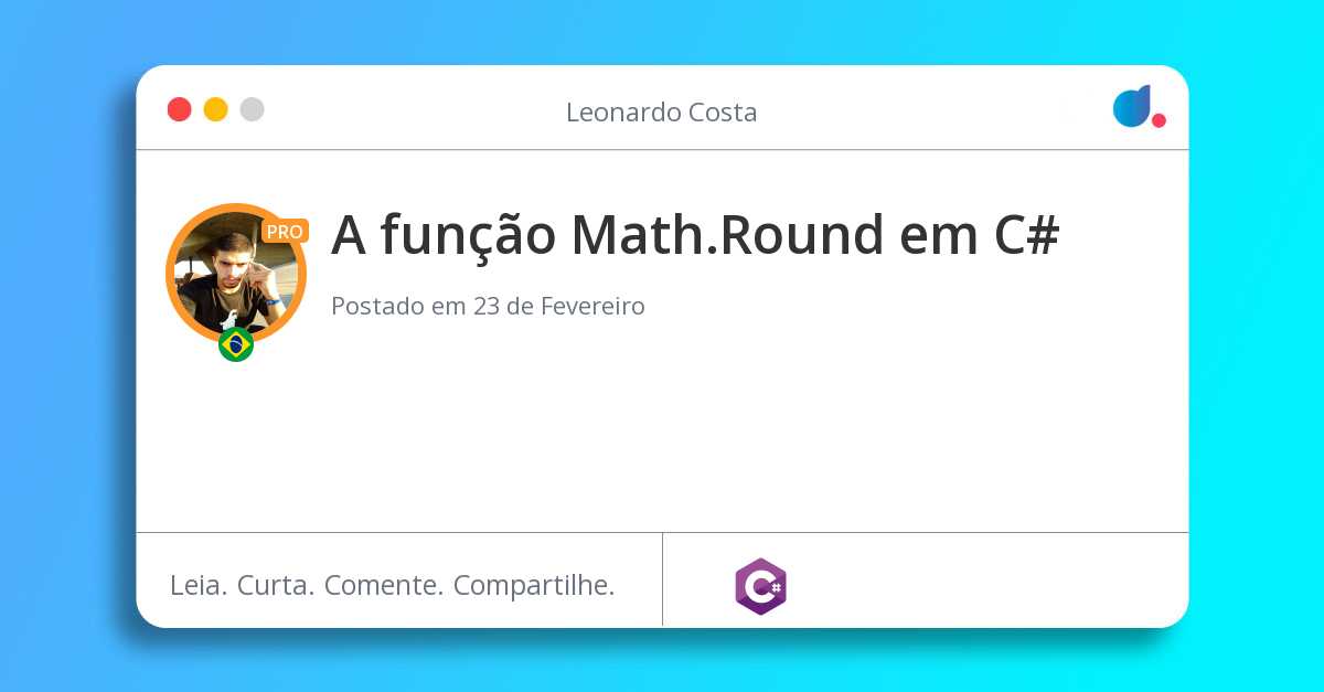 A função Math.Round em C