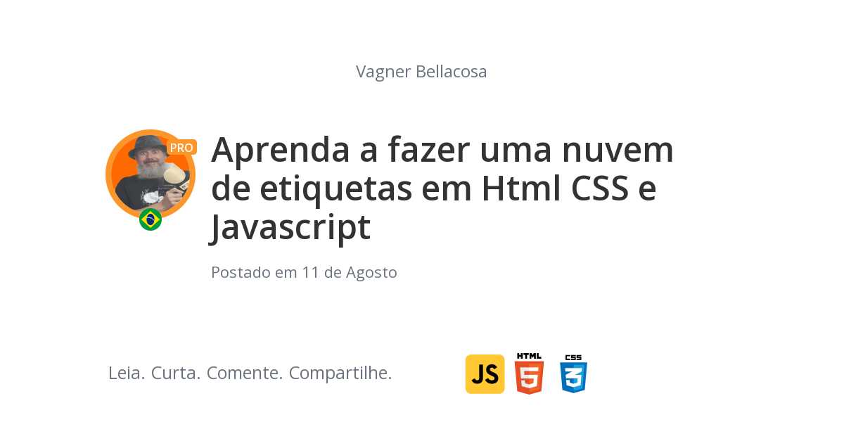 Aprenda a fazer uma nuvem de etiquetas em Html CSS e Javascript