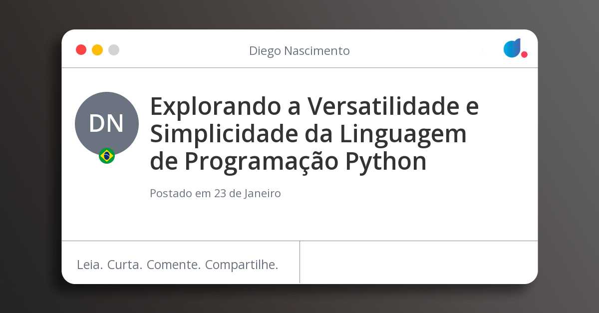 Explorando a Versatilidade e Simplicidade da Linguagem de Programação ...
