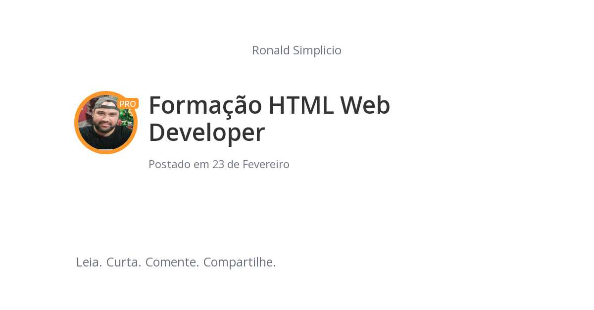 Formação HTML Web Developer