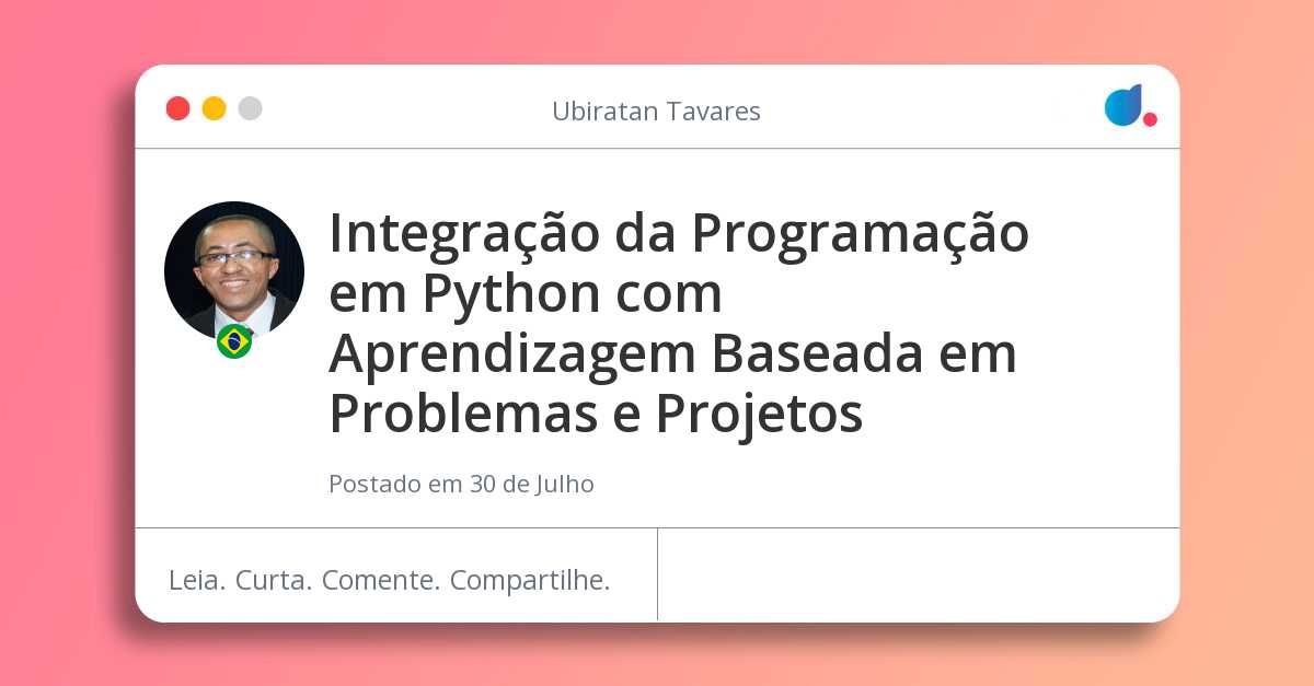 Integração da Programação em Python com Aprendizagem Baseada em ...