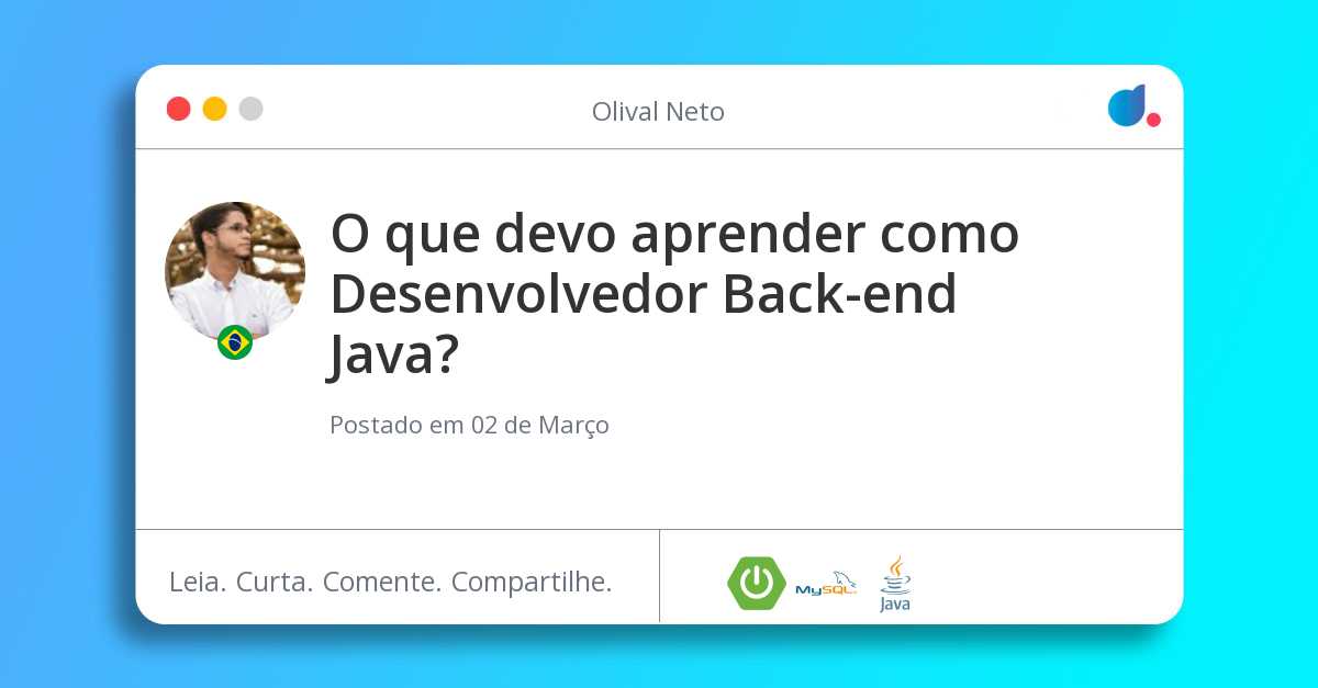 O que devo aprender como Desenvolvedor Back-end Java?