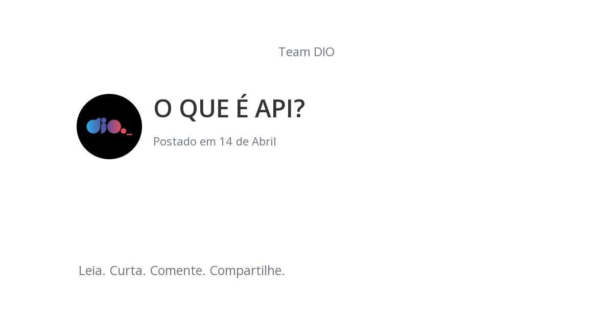 O QUE API O que api