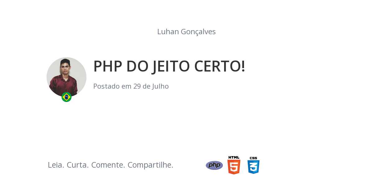 PHP DO JEITO CERTO!
