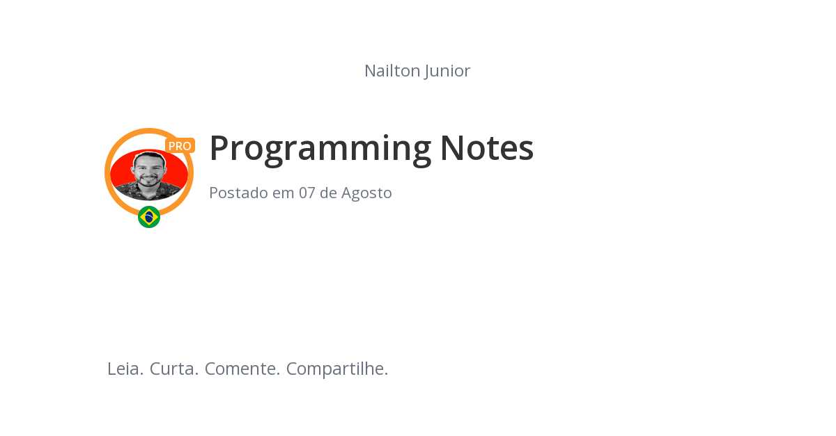 Programming Notes