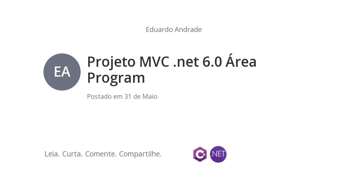 Projeto MVC 6.0 Área Program