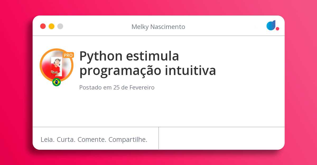 Python estimula programação intuitiva
