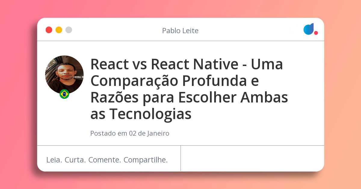 React vs React Native - Uma Comparação Profunda e Razões para Escolher ...