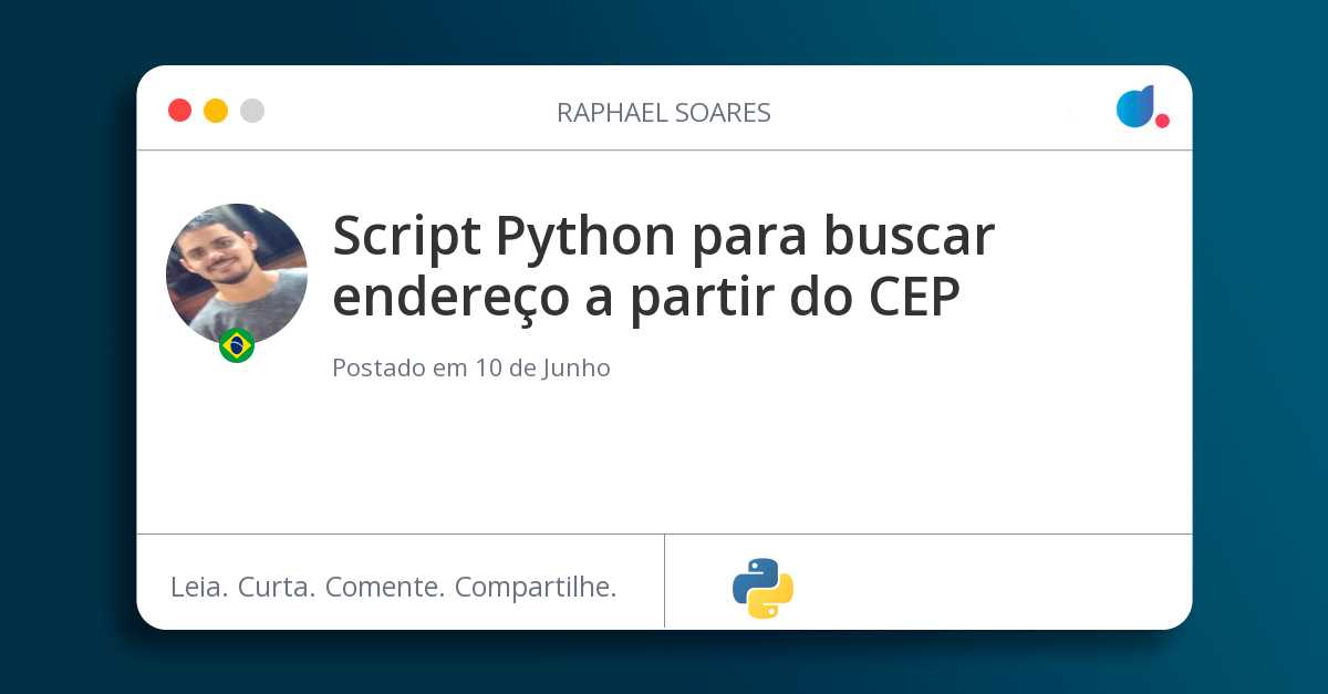 Script Python para buscar endereço a partir do CEP