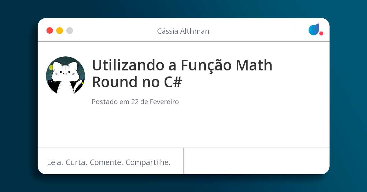 Funções em C Utilizando o Método Math.Round