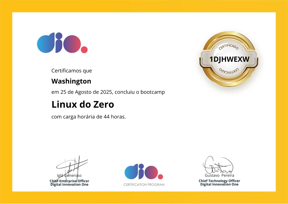 certificate of Linux do Zero