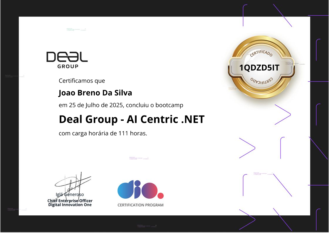 certificate of Deal Group - AI Centric .NET