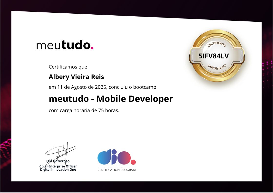 certificate of meutudo - Mobile Developer