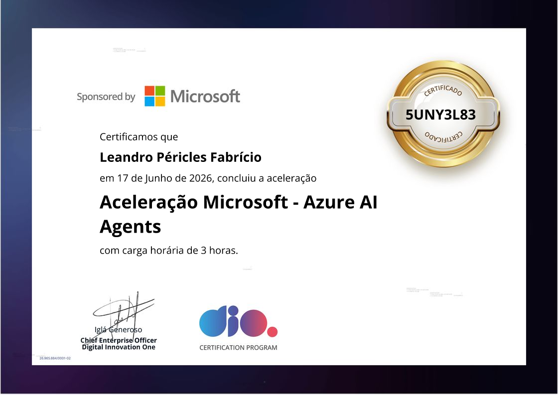 certificate of Aceleração Microsoft - Azure AI Agents