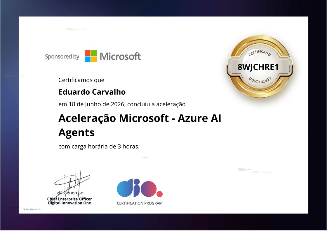 certificate of Aceleração Microsoft - Azure AI Agents