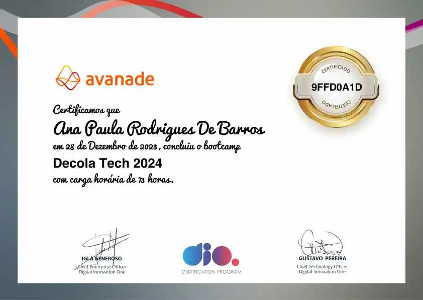 certificate of Decola Tech 2024