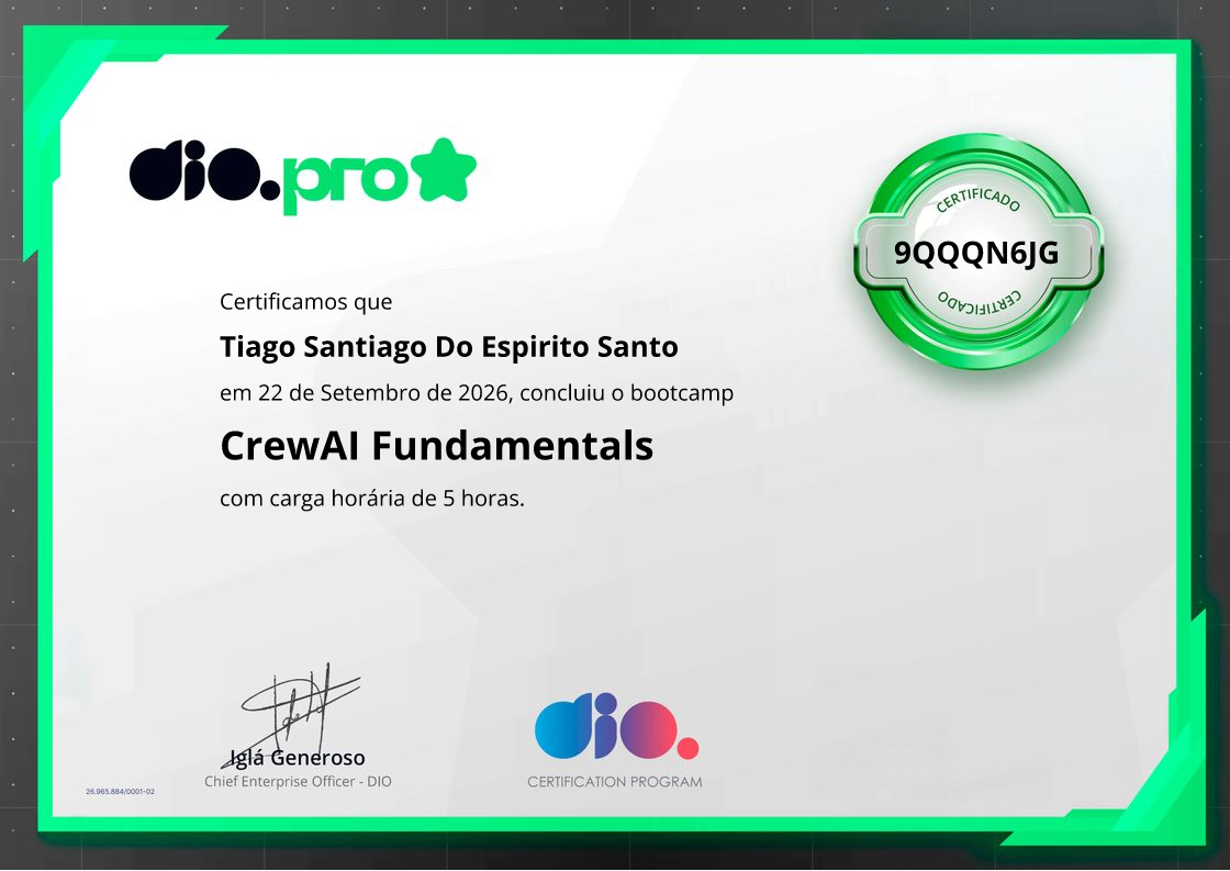 certificate of CrewAI Fundamentals