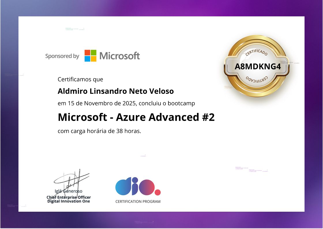 certificate of Microsoft - Azure Advanced #2