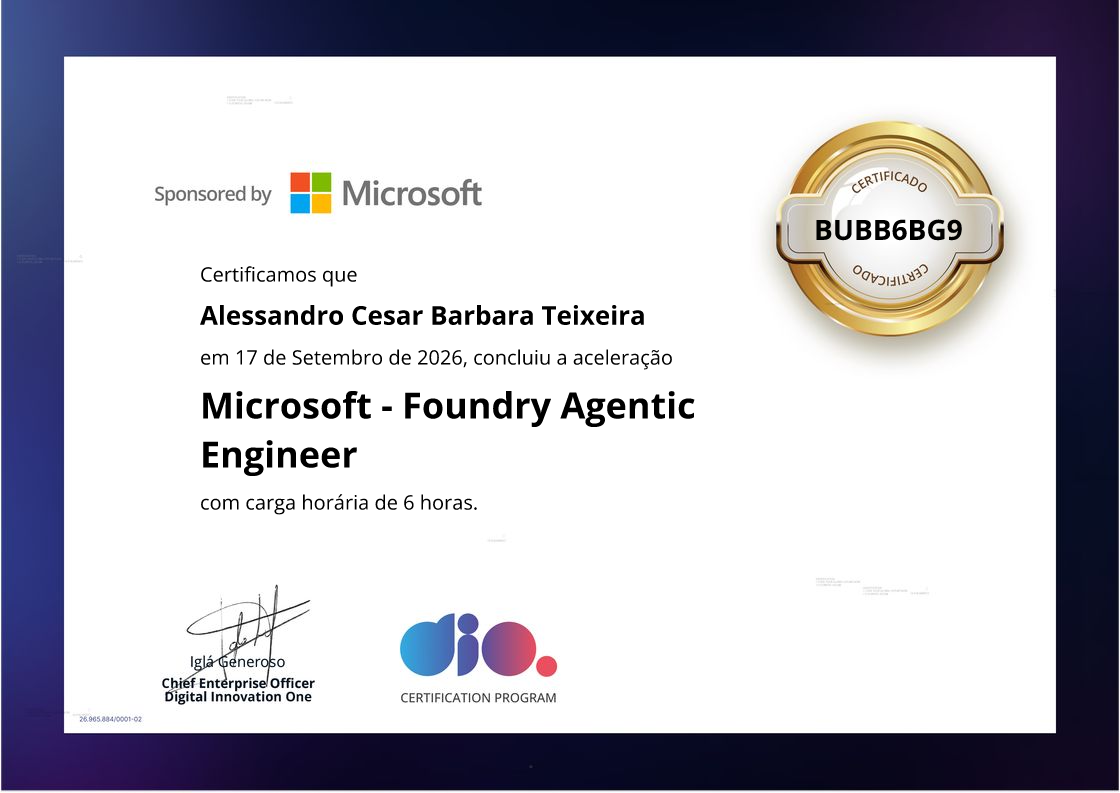 certificate of Microsoft - Foundry Agentic Engineer