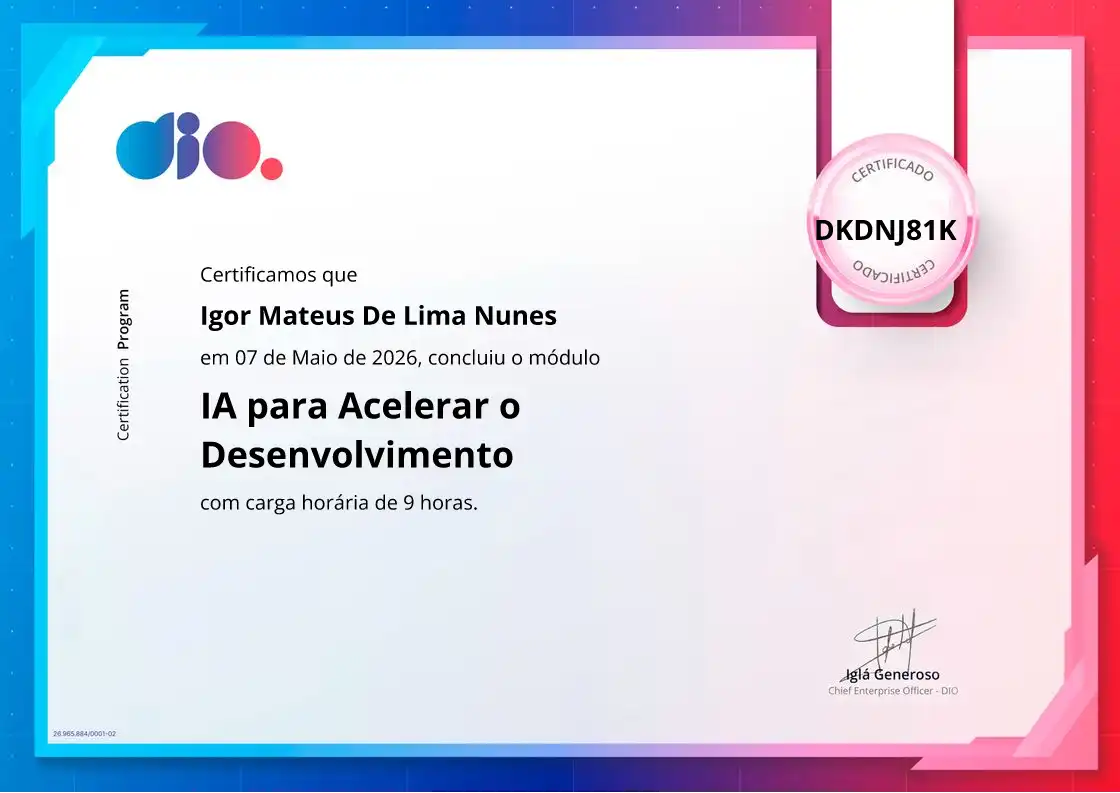 certificate of IA para Acelerar o Desenvolvimento