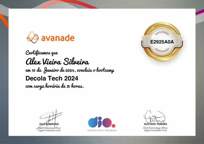 certificate of Decola Tech 2024