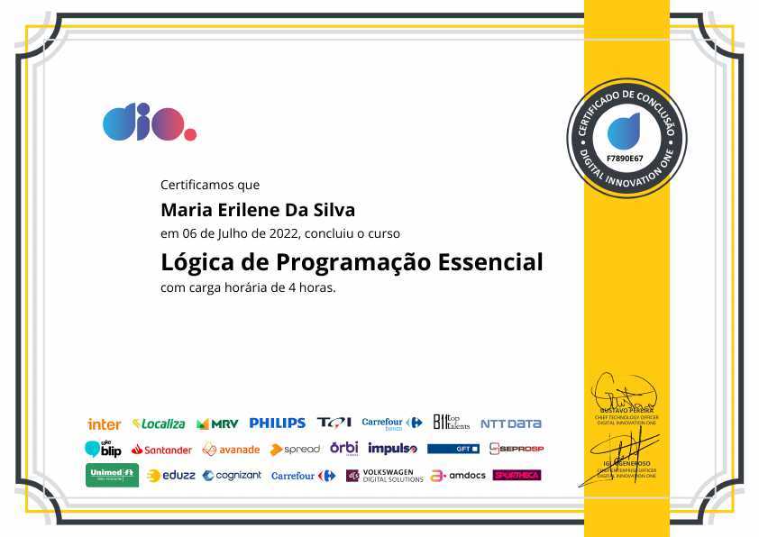 certificate of Lógica de Programação Essencial