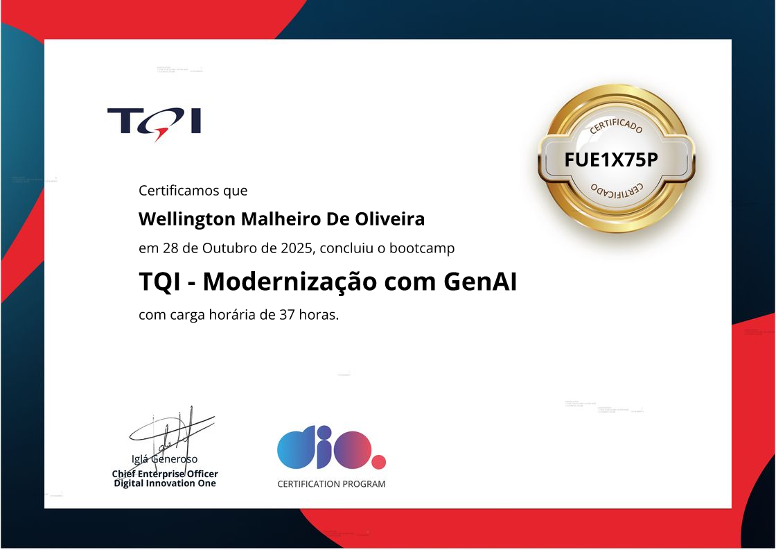 certificate of TQI - Modernização com GenAI