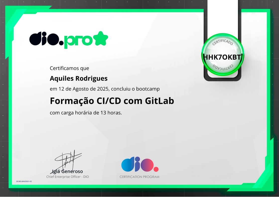 certificate of Formação CI/CD com GitLab