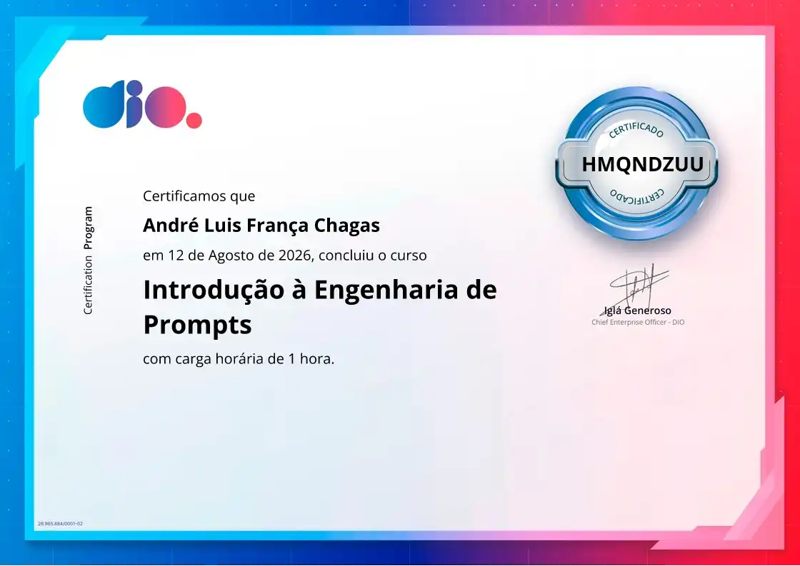 certificate of Introdução à Engenharia de Prompts