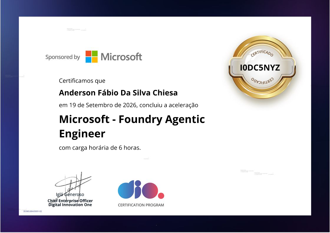 certificate of Microsoft - Foundry Agentic Engineer