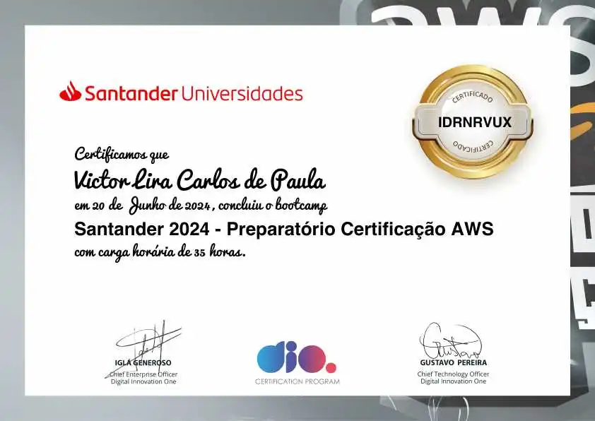 Victor Lira Carlos de Paula - Data Engineer | AWS Certified | Python ...