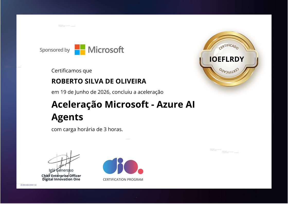 certificate of Aceleração Microsoft - Azure AI Agents