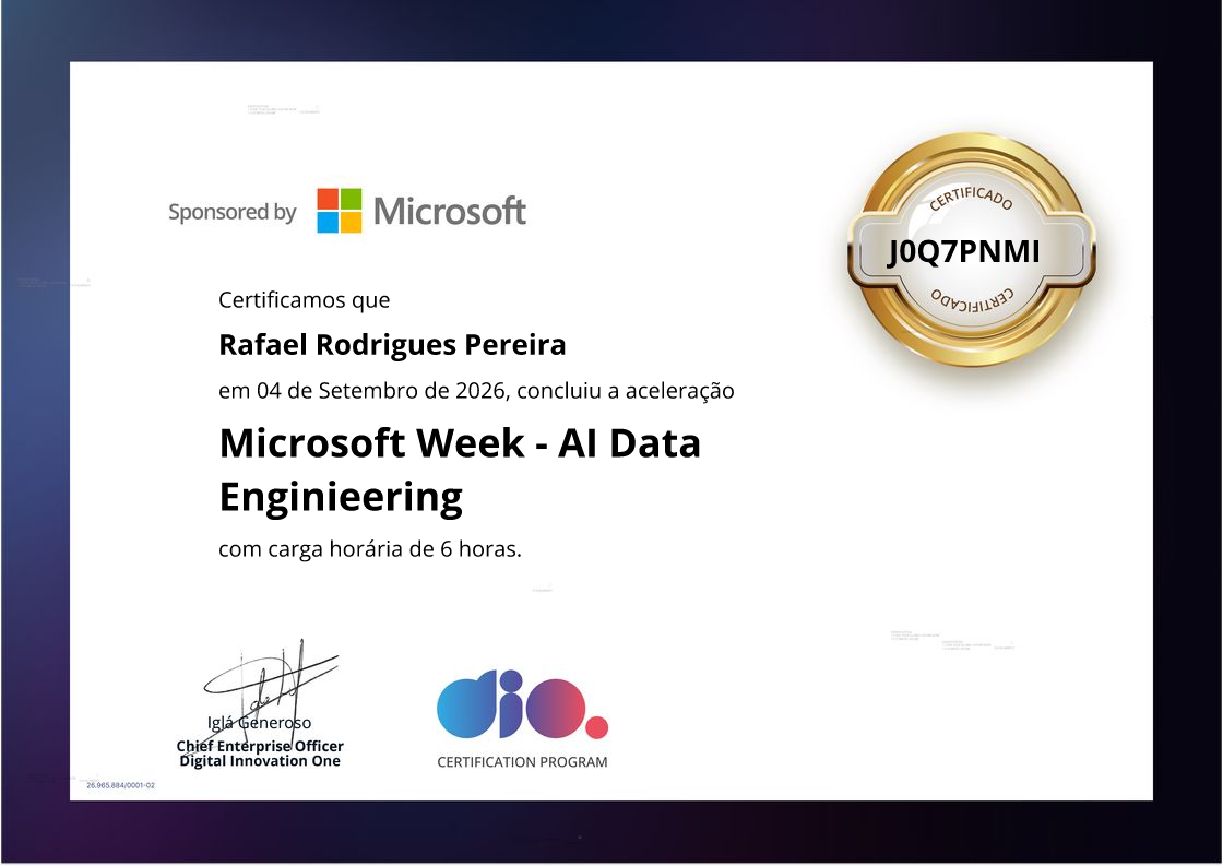 certificate of Microsoft Week - AI Data Enginieering