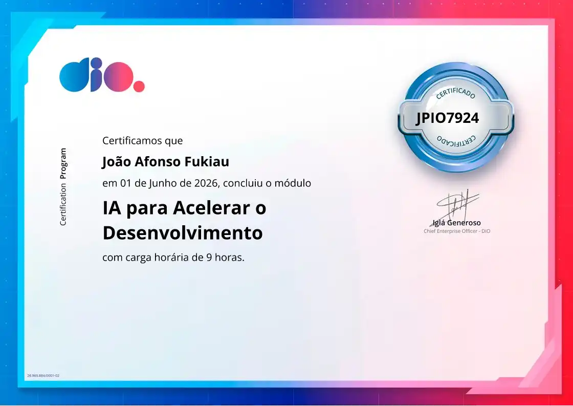 certificate of IA para Acelerar o Desenvolvimento