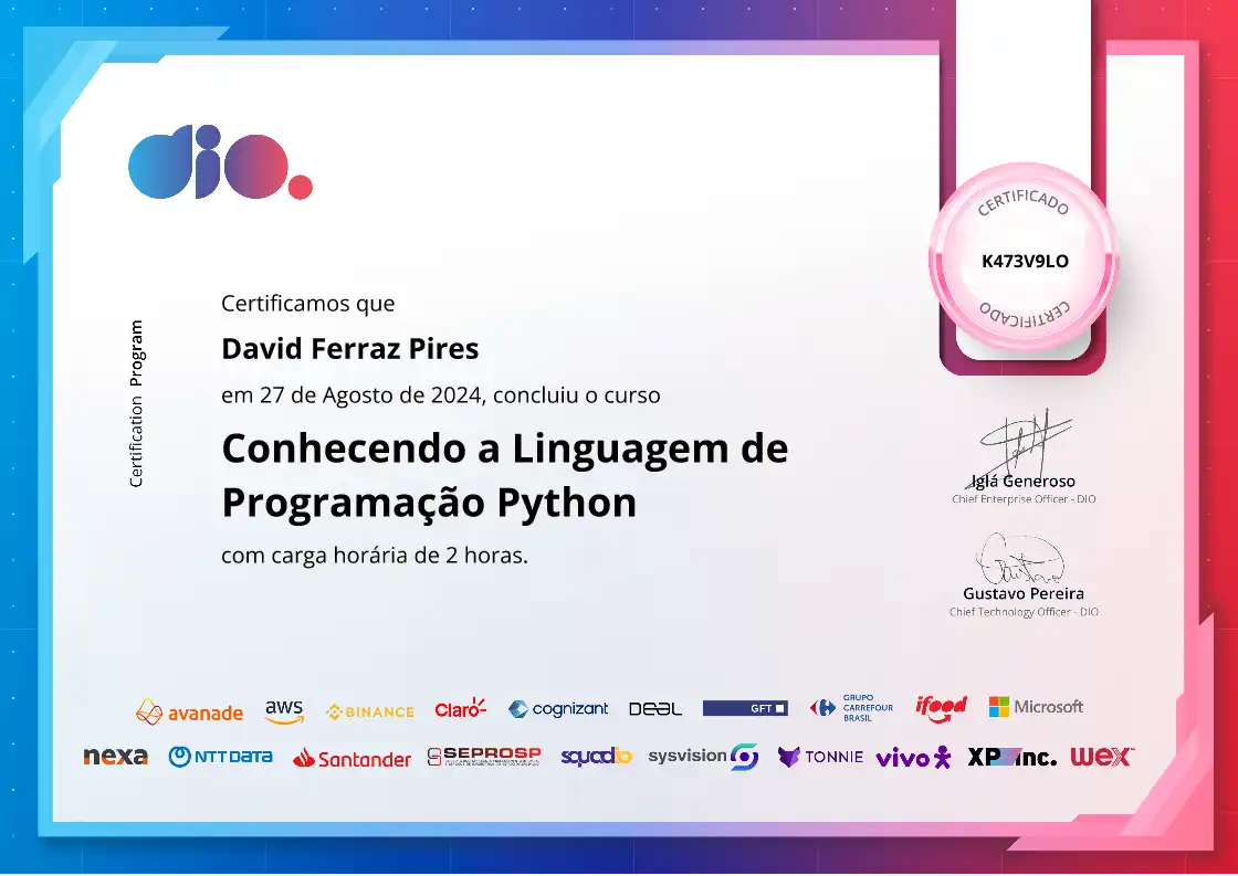 David Ferraz Pires - SQL | Banco de Dados | Python | AWS | LinkedIn