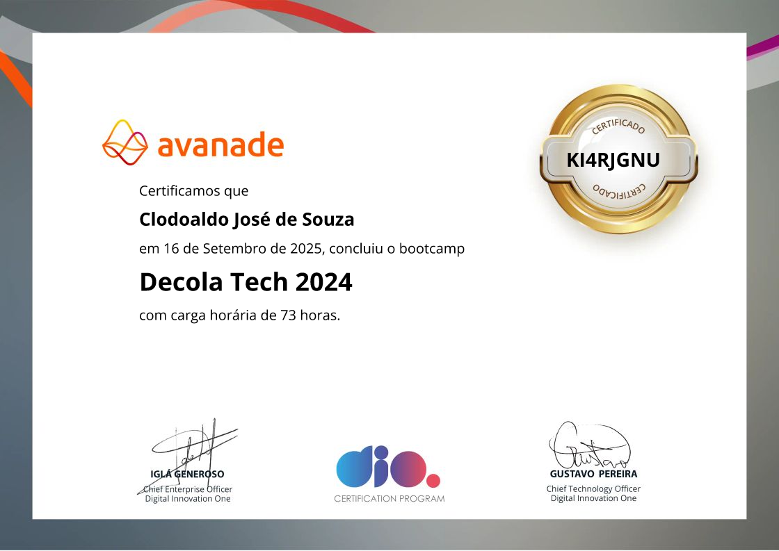 certificate of Decola Tech 2024