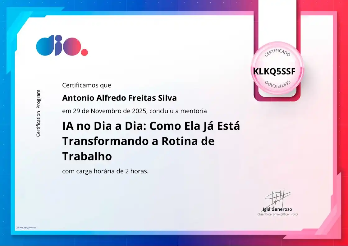 certificate of IA no Dia a Dia: Como Ela Já Está Transformando a Rotina de Trabalho