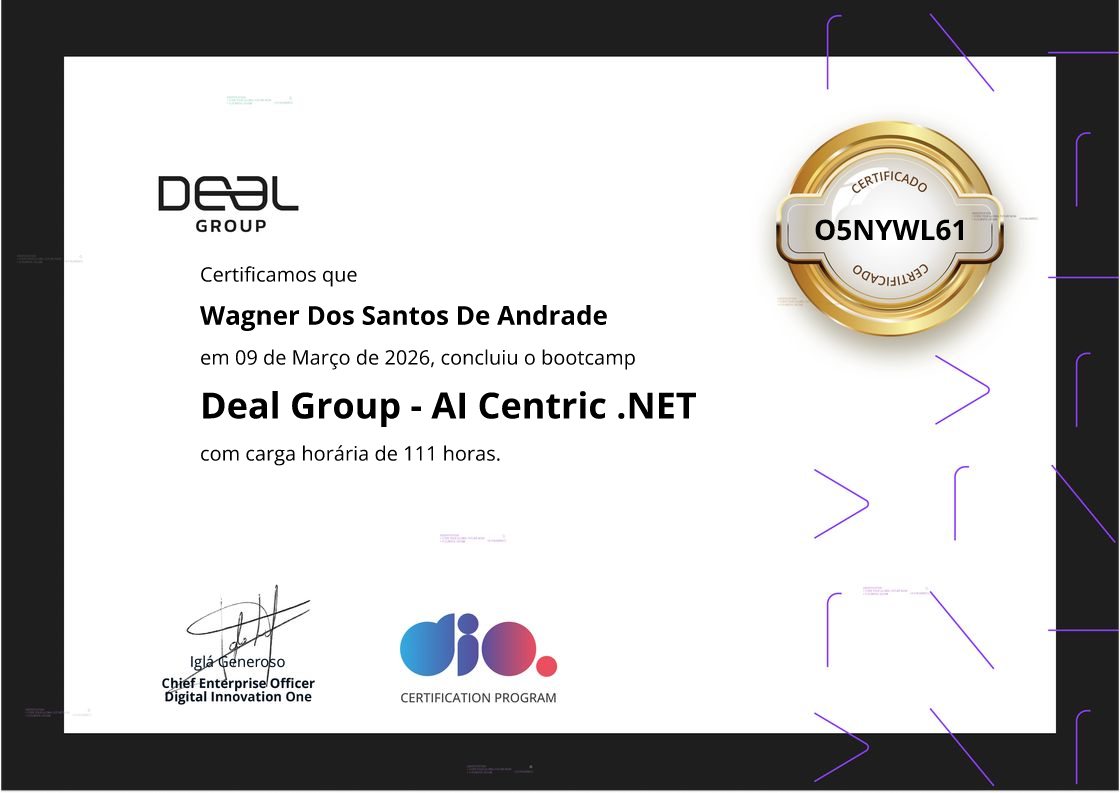 certificate of Deal Group - AI Centric .NET