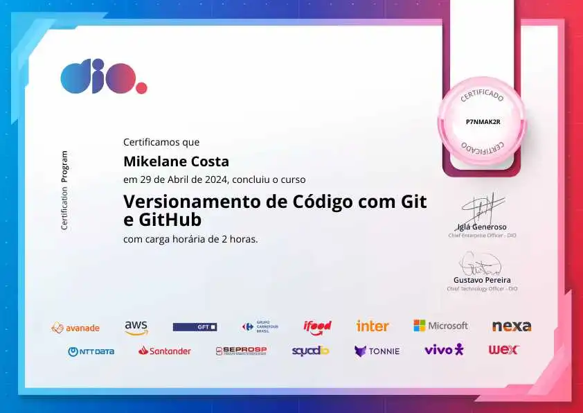 certificate of Versionamento de Código com Git e GitHub