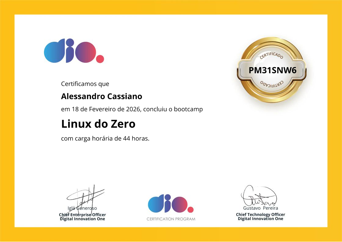 certificate of Linux do Zero