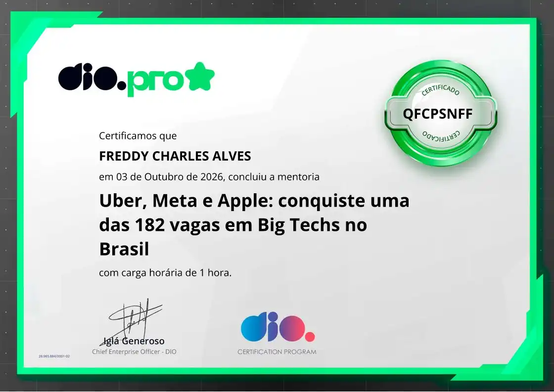 certificate of Uber, Meta e Apple: conquiste uma das 182 vagas em Big Techs no Brasil
