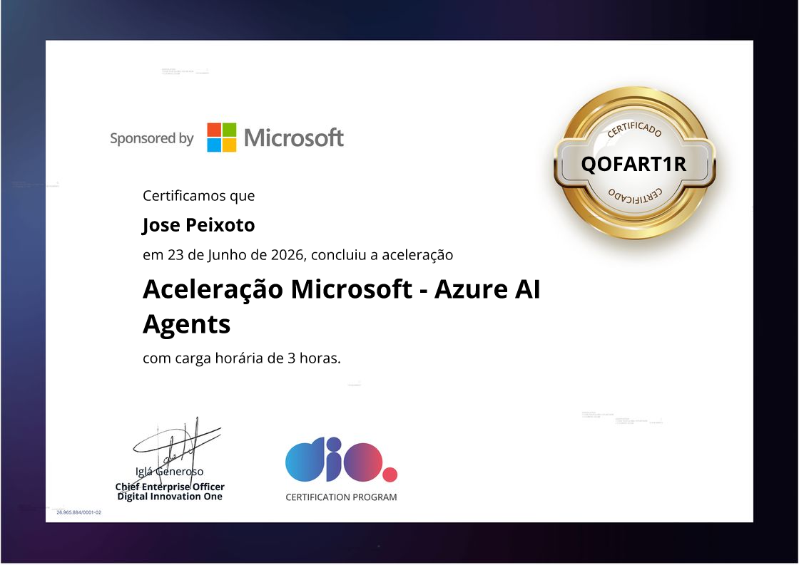 certificate of Aceleração Microsoft - Azure AI Agents