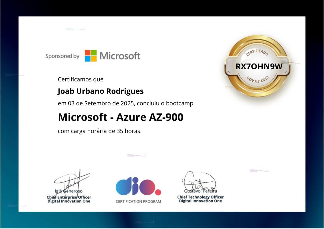 certificate of Microsoft - Azure AZ-900