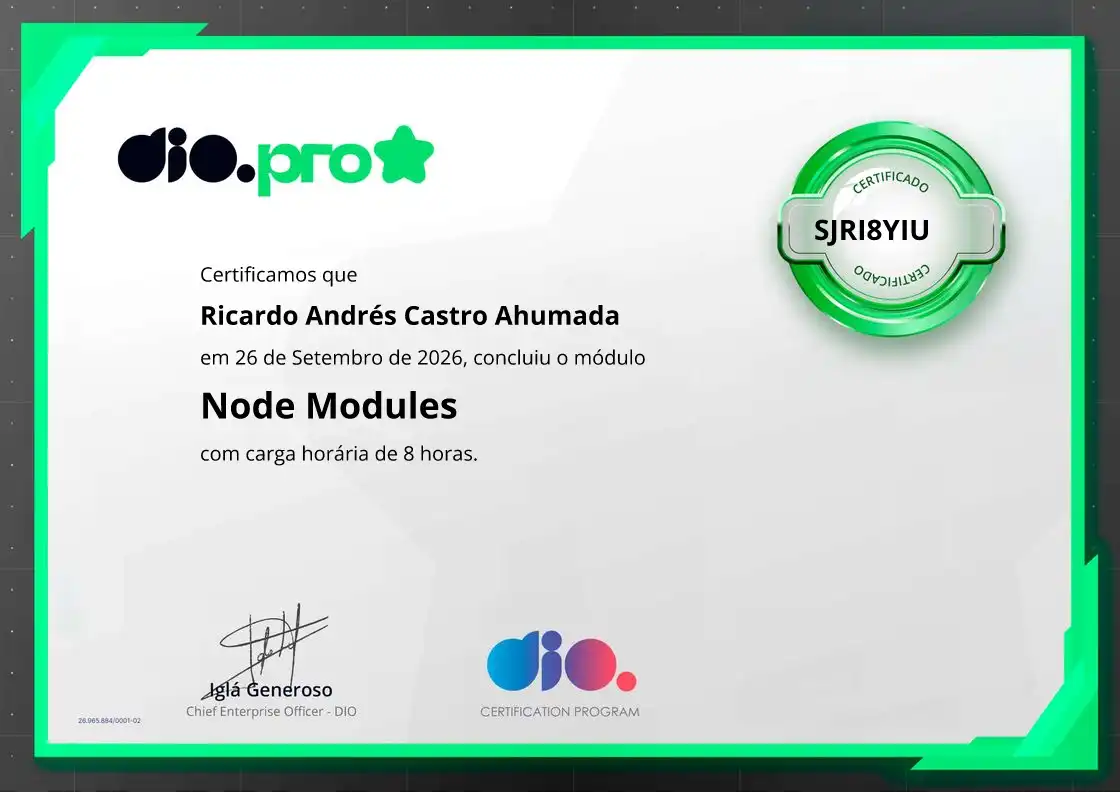 certificate of Node Modules