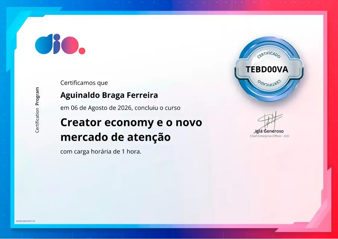 certificate of Creator economy e o novo mercado de atenção