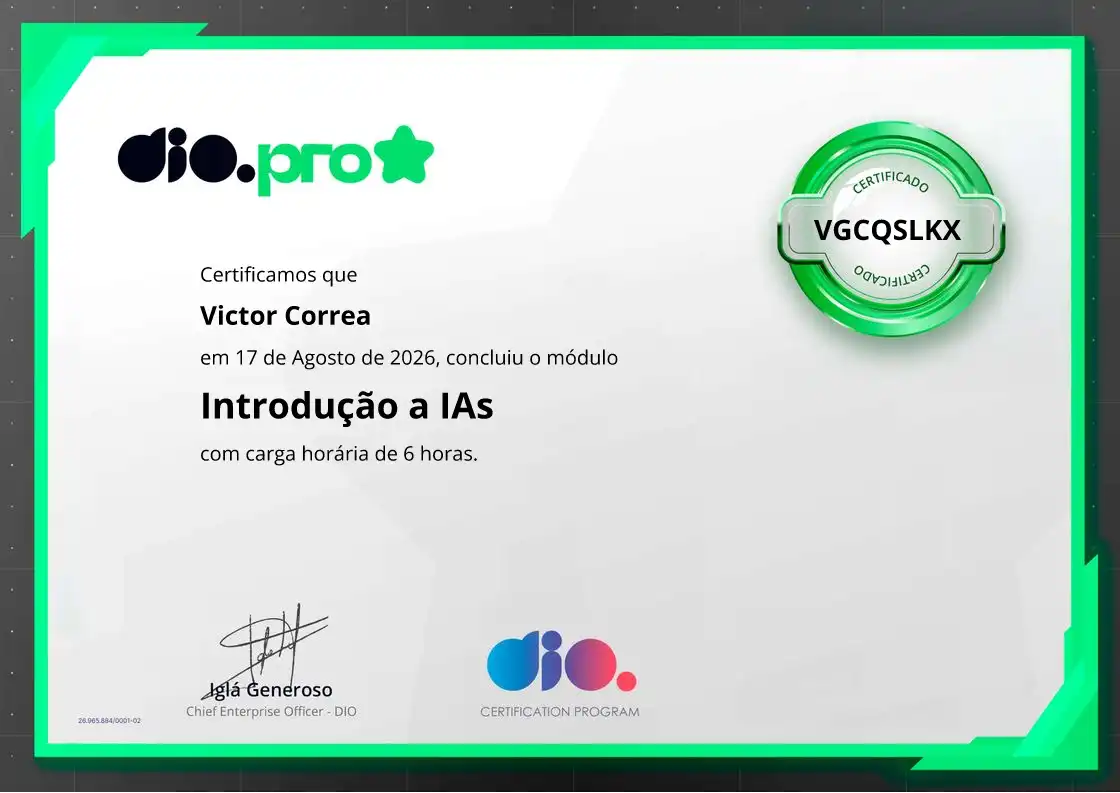 certificate of Introdução a IAs