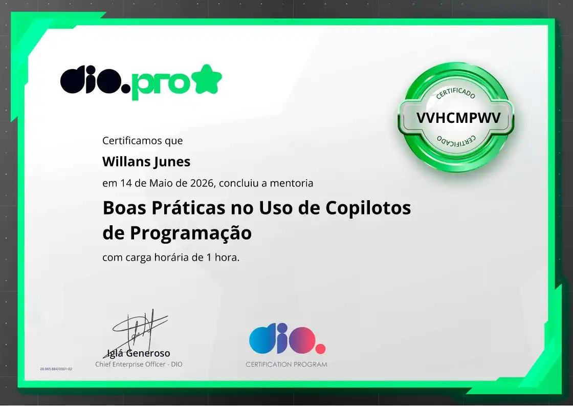 certificate of Boas Práticas no Uso de Copilotos de Programação