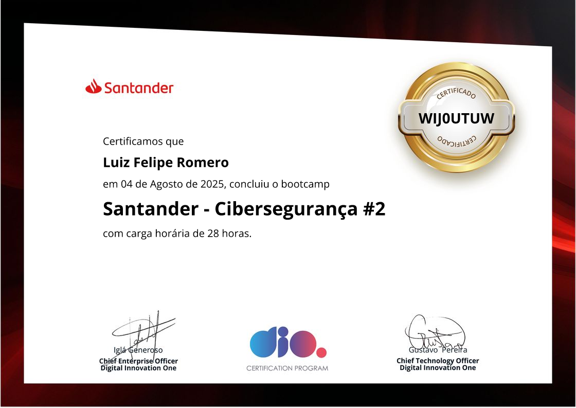 certificate of Santander - Cibersegurança #2