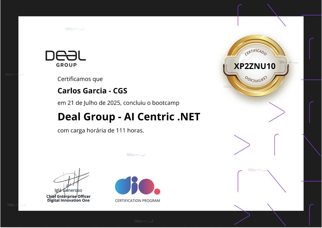 certificate of Deal Group - AI Centric .NET